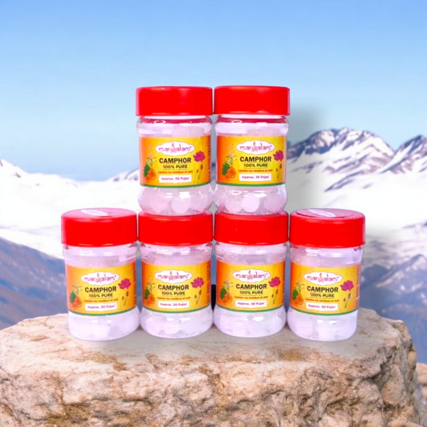 Mangalam Camphor Tablets 20g – Pack of 6 | 100% Pure | No Residue