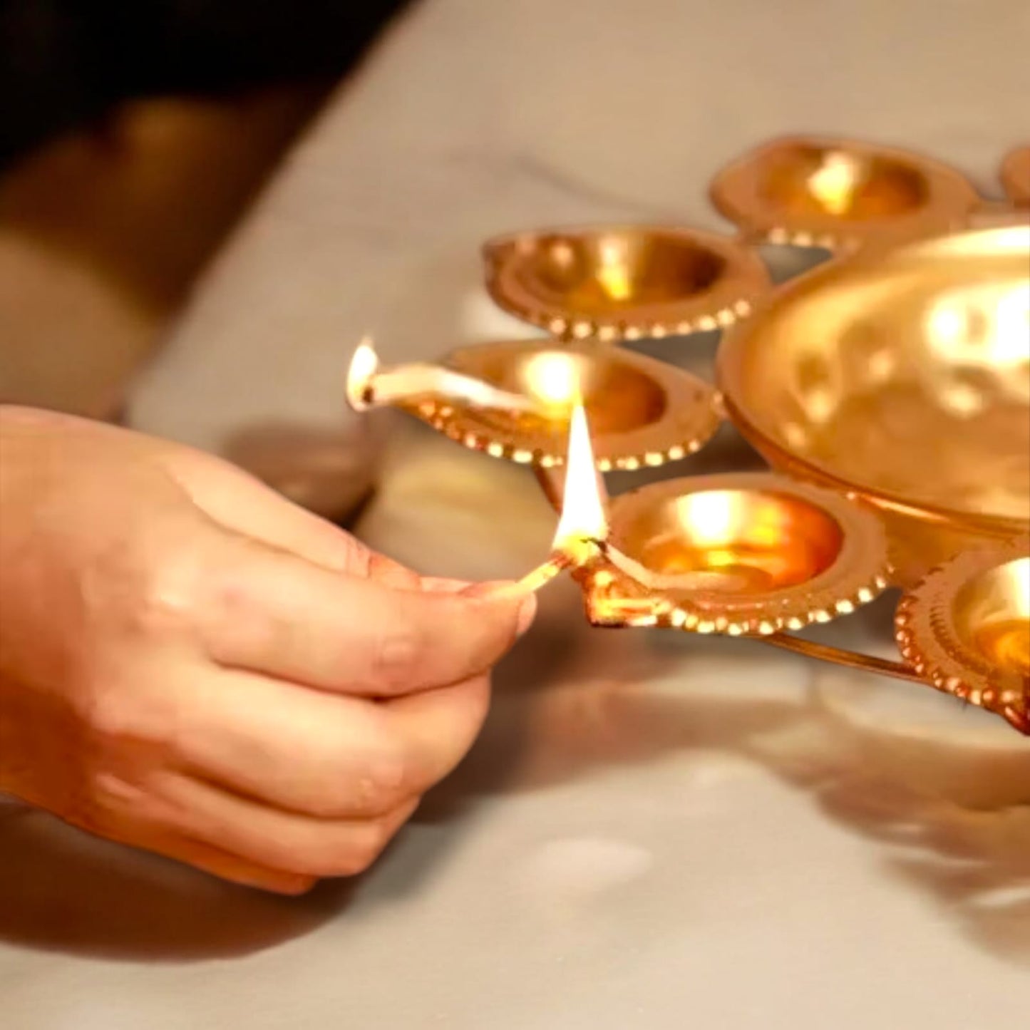 Designer Metal Lotus‑Shape Urli