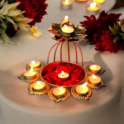 Designer Metal Lotus‑Shape Urli